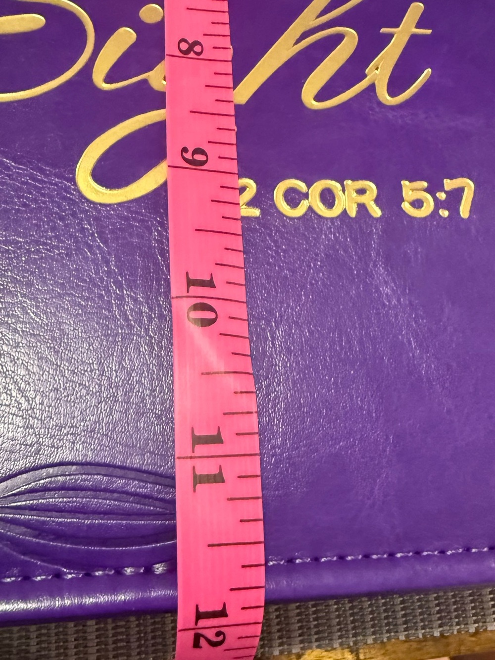 Bible Cover, “For We Walk By Faith” Scripture - Purple - Picture 6 of 7